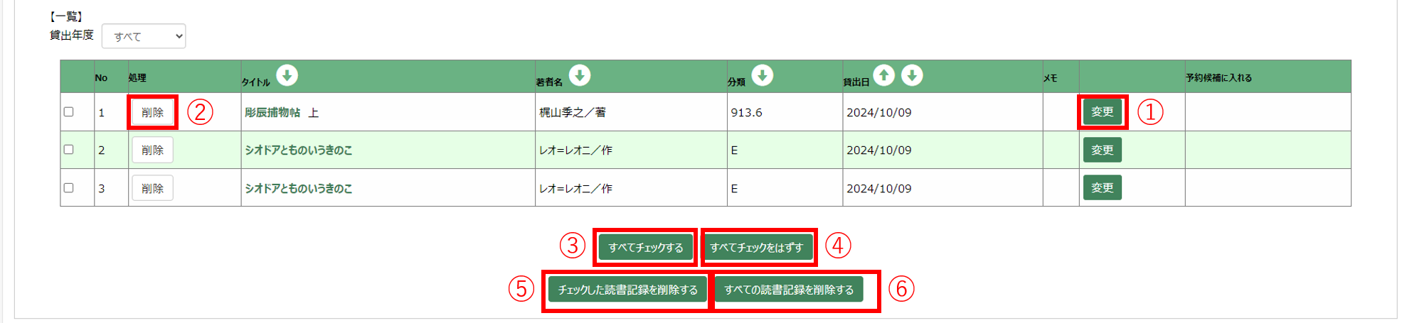 読書記録一覧画面 読書記録一覧画面