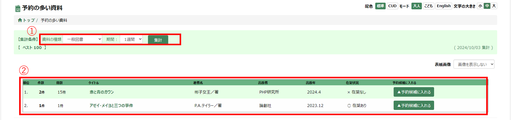 予約の多い資料 予約の多い資料
